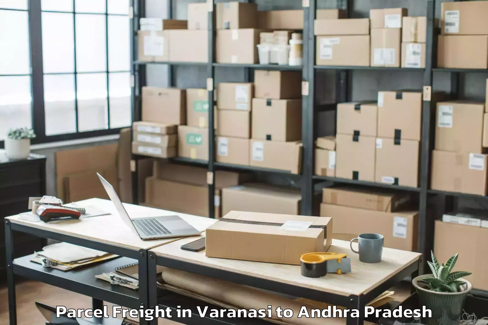 Easy Varanasi to Tuggali Parcel Freight Booking